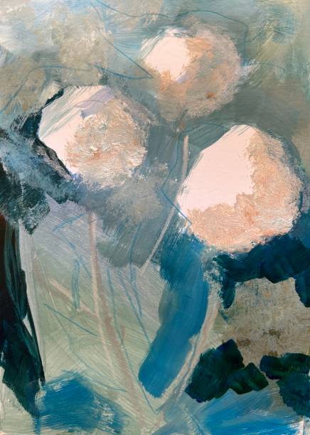 Alliums Flowers Original painting of Allium flowers in semi abstract. painting-art-product stock illustrations