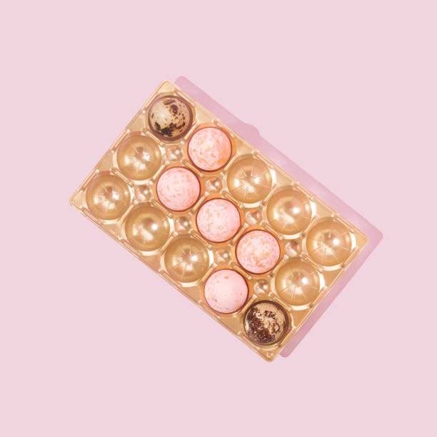 Easter minimal concept idea of eggs pattern.
