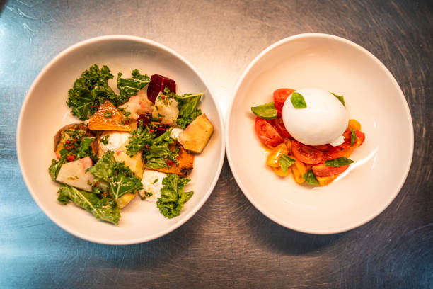 istock Salads waiting to be served in the kitchen 2061290387