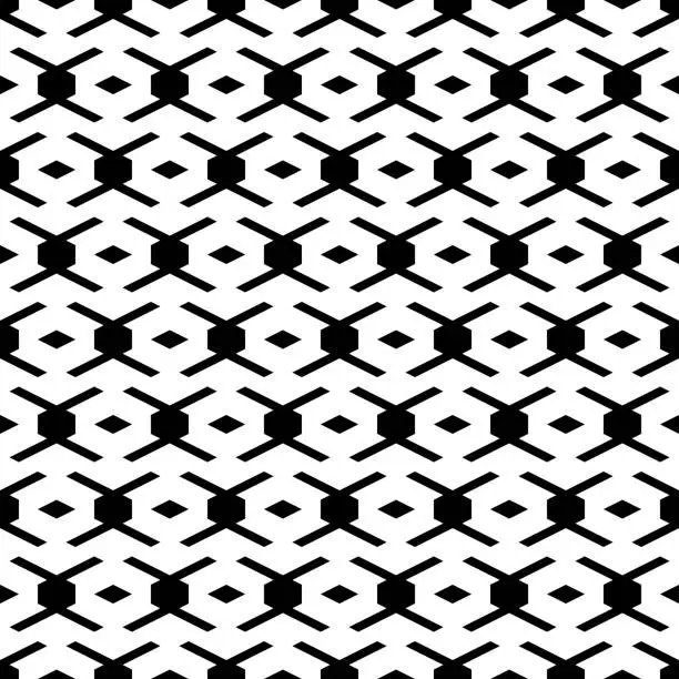 Vector illustration of Seamless pattern. Rhombuses, figures ornament. Diamonds, shapes wallpaper. Ethnic motif. Shapes background. Geometric backdrop. Digital paper, textile print, web design, abstract. Vector artwork