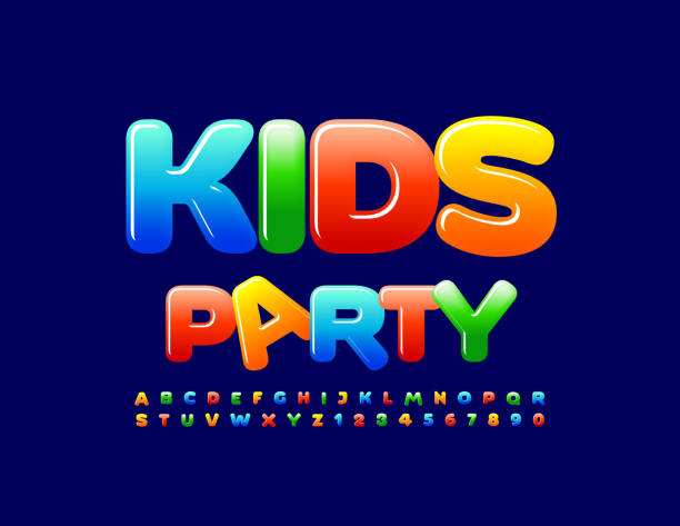 istock Vector colorful sign Kids Party. Creative Alphabet Letters and Numbers set 2061420985