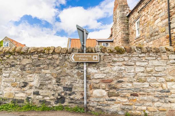 istock Sign for the Lindisfarne Priory. 2061456964
