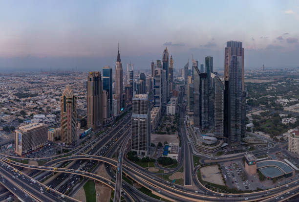 istock Dubai Trade Centre Buildings at Sunset 2061482083