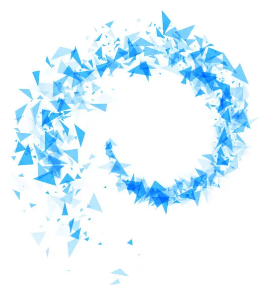 Vector illustration of Dynamic Blue Triangle Spiral