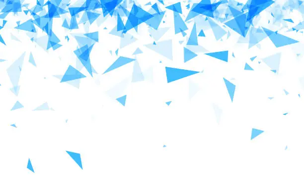 Vector illustration of Abstract Blue Triangle Cascade