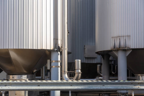 istock Brewery silos or tanks typically use for storing barley or fermented beer. 2061498516