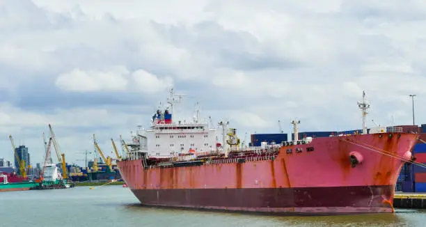 Photo of Ship in Harbor of Rotterdam Netherlands