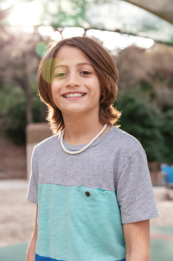 Portrait of surfer kid smiling