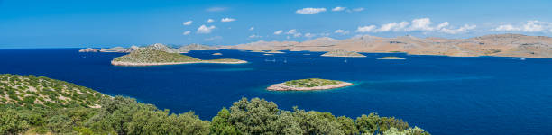 island in the kornati archipelago - kornati fotografías e imágenes de stock