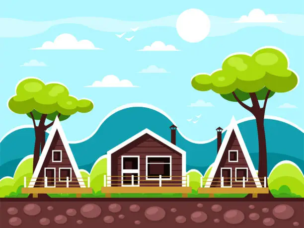 Vector illustration of Eco village