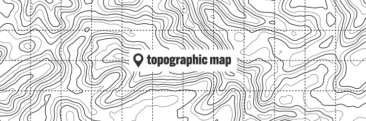 Topographic Screen Topographic Map With Contour Lines Geographic Terrain Grid Relief ...