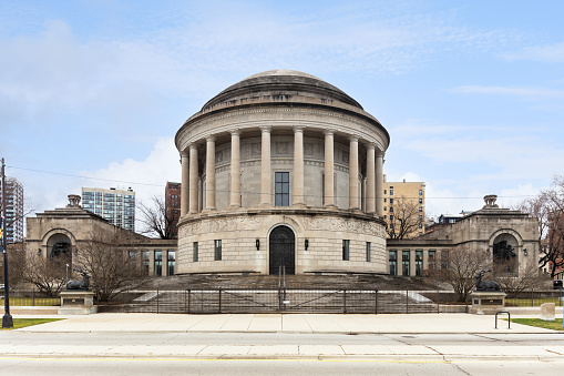 Chicago, IL, USA - March 5, 2024: The Elks National Monument and Headquarters is a Beaux-Arts style domed building for the Benevolent and Protective Order of Elks, also known as the Elk Lodge.