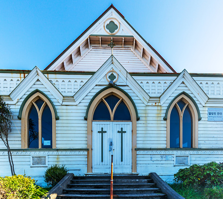 Wellington, New Zealand - July 12, 2023: Wellington Korean Church on Ohiro Road, Brooklyn