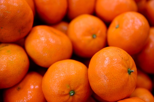 oranges in the supermarket- close-up