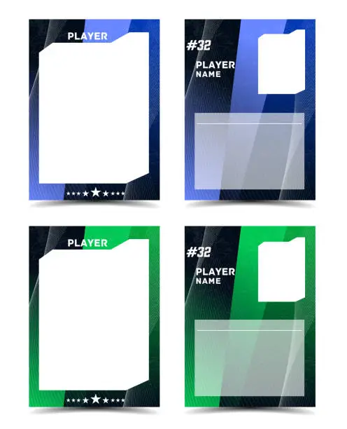 Vector illustration of hockey sport card frame template set