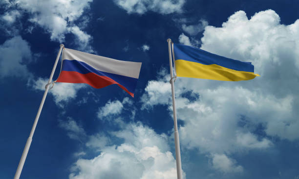 istock russian ukraine flag waving 2061715650