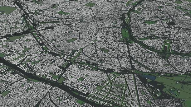 istock 3D illustration of Paris and mass buildings 2061733963