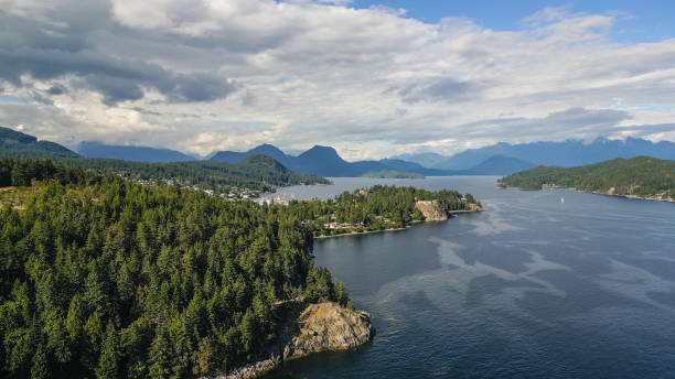 istock Aerial view of islands, forest and ocean 2061776442