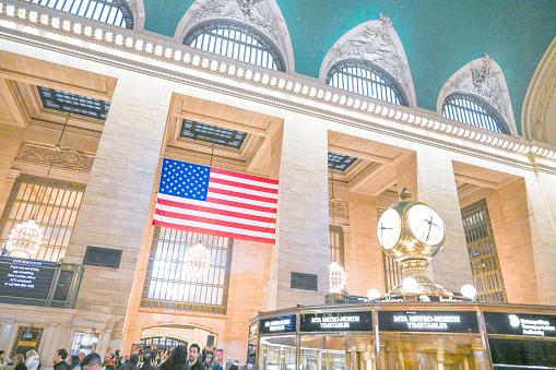 New Yoprk, USA - July 10, 2010: passengers walking at Grand Central station. Grand Central is the second busiest station of the New York City Subway system with 42,002,971 passengers in 2009. New York City.