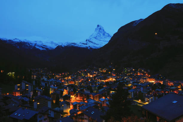 istock Village night near the Matterhorn 2061798436