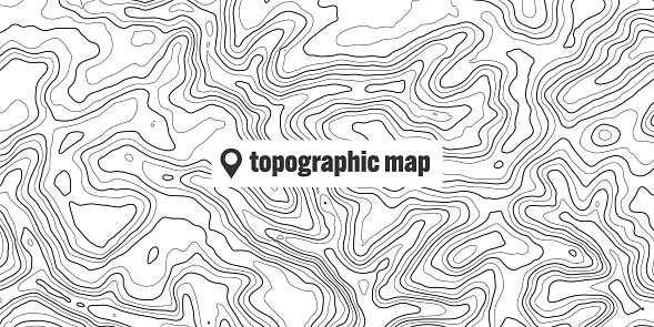Topographic Screen Topographic Map With Contour Lines Geographic Terrain Grid Relief ...
