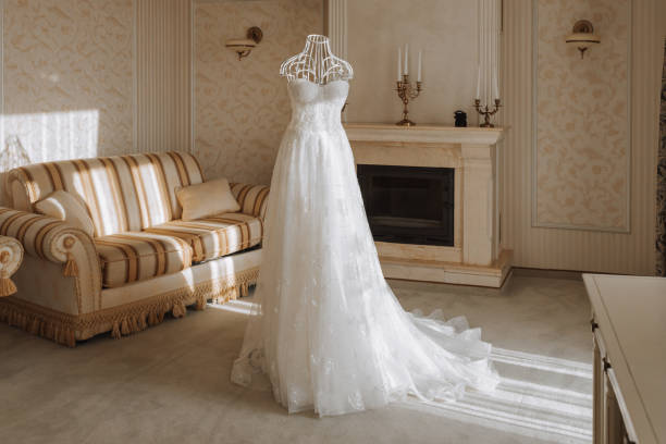 istock light and elegant bride's dress on a mannequin in a chic luxury interior 2061903741