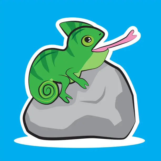 Vector illustration of a cute chameleon