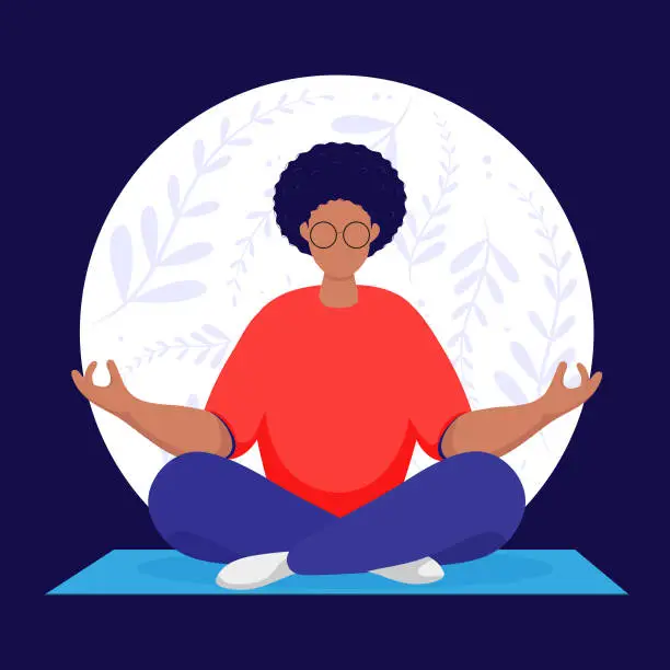 Vector illustration of Meditating man