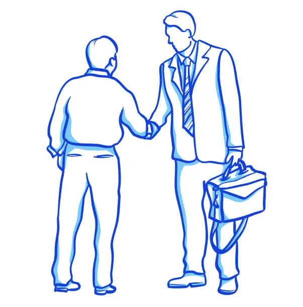 Vector illustration of Businesspeopleshakinghands