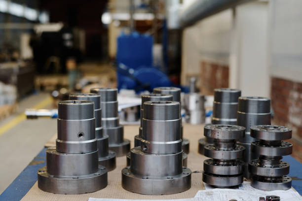 istock Metal Parts On Table In Workshop 2062202286