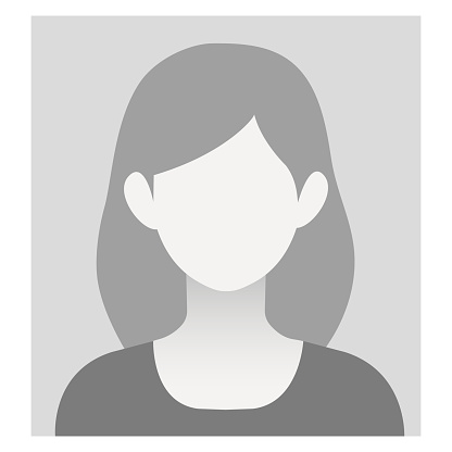Default avatar profile icon. Grey photo placeholder. female no photo images for unfilled user profile. Greyscale. Vector illustration for socail media, web
