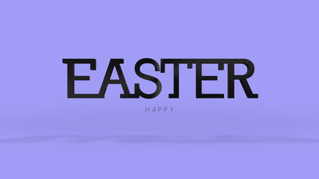 Happy Easter celebration bold text on purple background