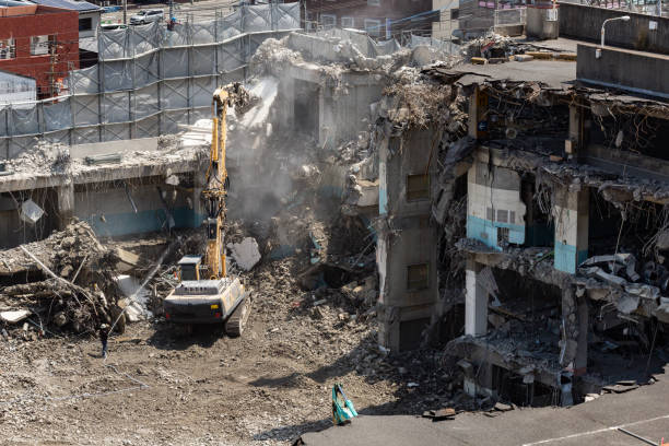 istock Building demolition work site with power shovel 2062309257
