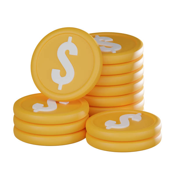 istock Gold dollar coins stack, Glimmering representation of financial success. 3D render. 2062332088