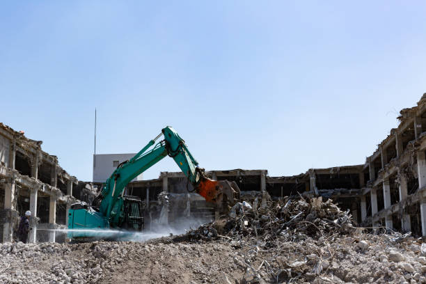istock Building demolition work site with power shovel 2062334232