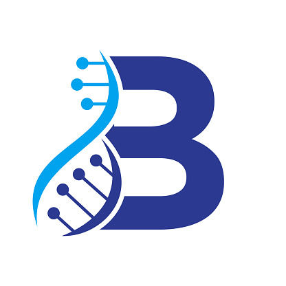 Initial DNA Logo On Letter B Vector Template For Healthcare Symbol