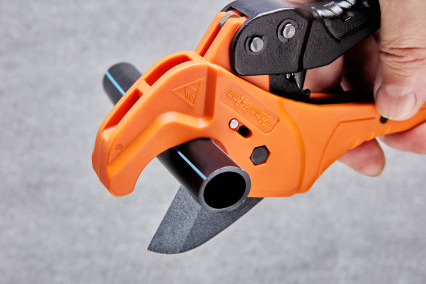 istock Ratchet action PVC pipe cutter for one-handed use. 2062344289