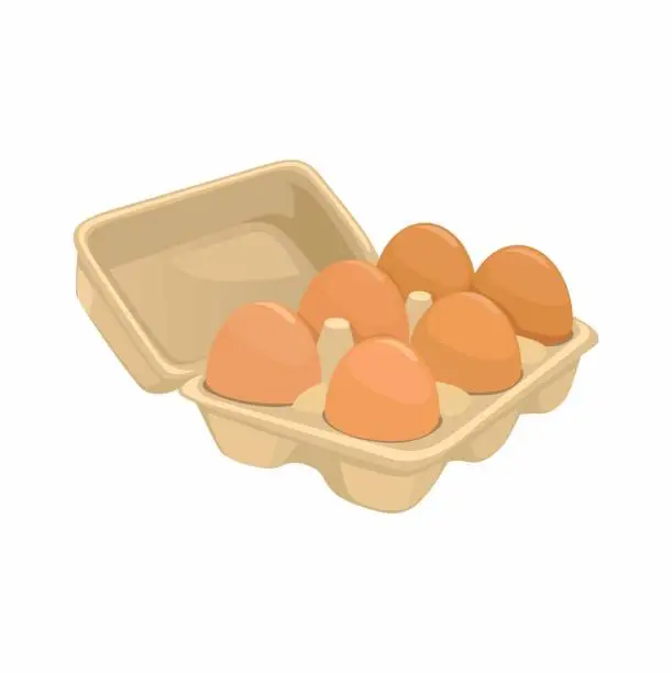 Vector illustration of Egg in Carton Box Illustration Vector