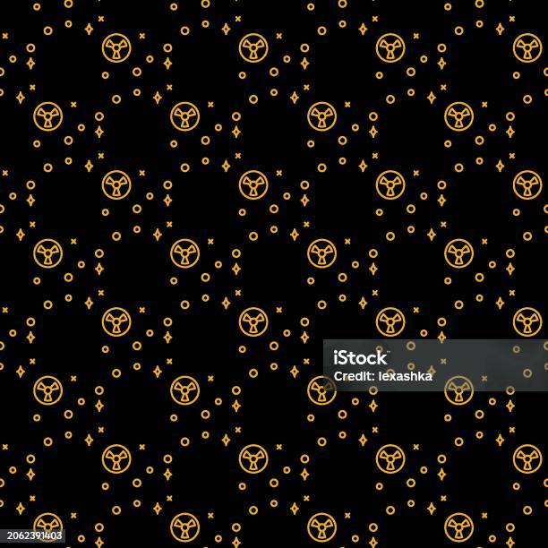 Nuke Pattern Nuclear Weapon In Space Vector Radiation Seamless Pattern In Thin Line ...