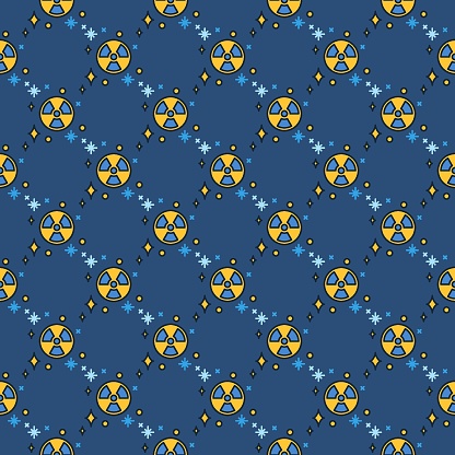 Space-Based Nukes vector Radiation concept colored seamless pattern
