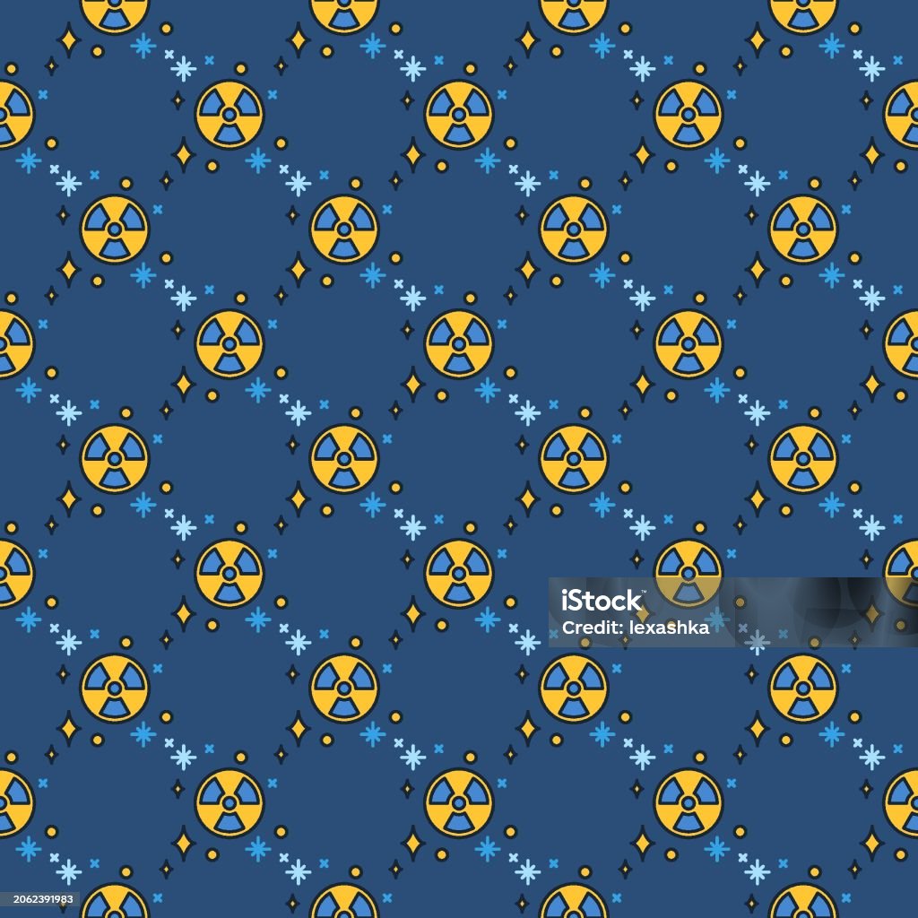 Nuke Design Pattern Spacebased Nukes Vector Radiation Colored Seamless Pattern Stock ...