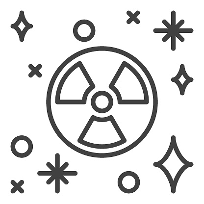 Space Based Nukes vector Radiation concept icon or sign in outline style