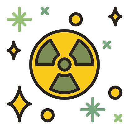 Space-Based Nukes vector Radiation concept colored icon or symbol