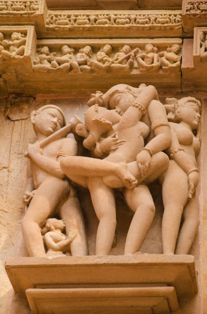 istock Erotic sculptures on the outer wall of Laxman temple 2062399256