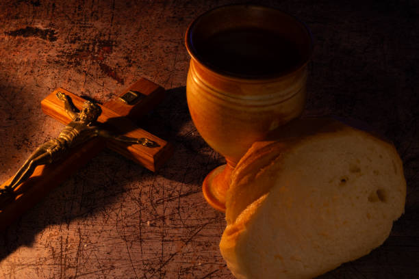 istock Lent - Bread and water with cruficix 2062402409