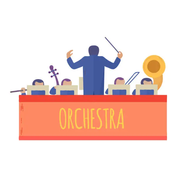 Vector illustration of Orchestra icon clipart avatar logotype isolated vector illustration