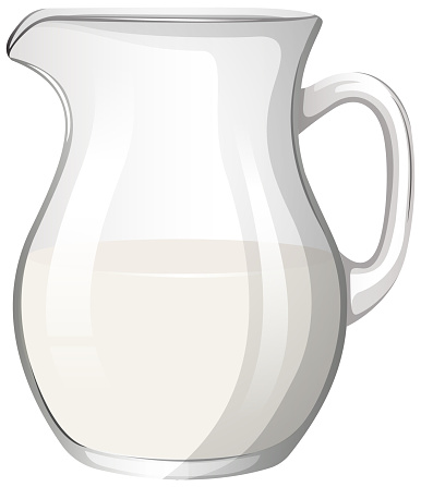 Vector illustration of a half-full milk pitcher.