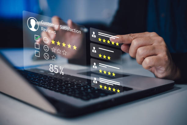 istock Customer service satisfaction feedback survey review concept. User give rating to service experience on online application. 2062471868