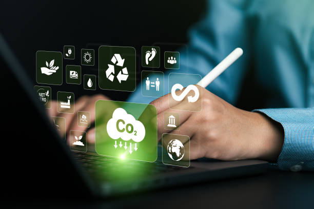 istock CO2. Concept showing the problem of carbon dioxide and CO2 emissions on the environment, global warming, sustainable development. Businessman investigates and solves world problems. Renewable energy 2062482442