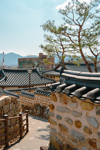 Miryang, Korea - April 3, 2022 : Miryang local government office traditional architecture